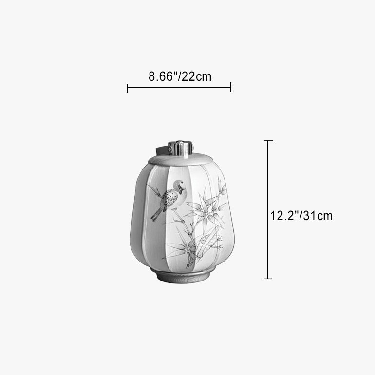 Lantern Round Solid Wood Table Lamp