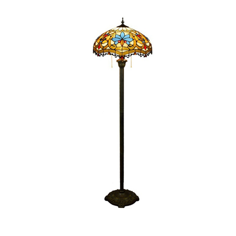 Round Petal Glass Resin Floor Lamp