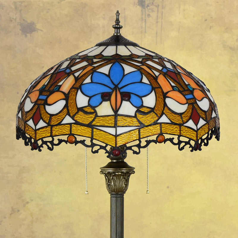 Round Petal Glass Resin Floor Lamp