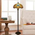 Round Petal Glass Resin Floor Lamp