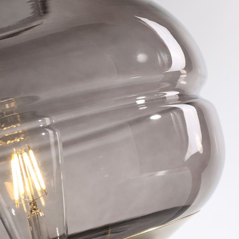 Bucket Round Glass Copper Table Lamp