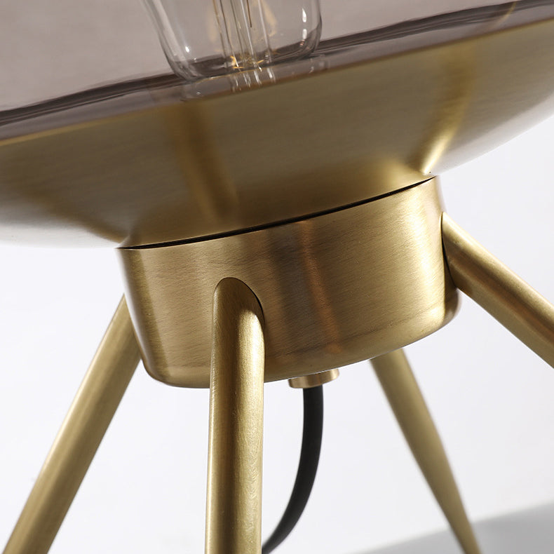 Bucket Round Glass Copper Table Lamp