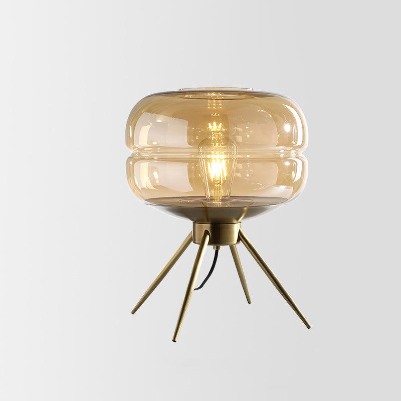 Bucket Round Glass Copper Table Lamp