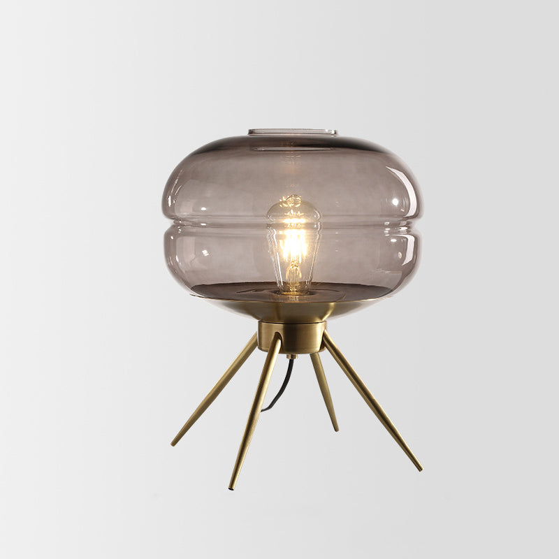 Bucket Round Glass Copper Table Lamp