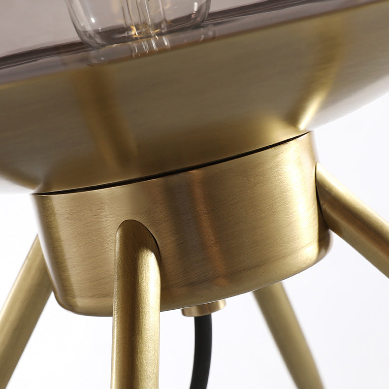 Bucket Round Glass Copper Table Lamp