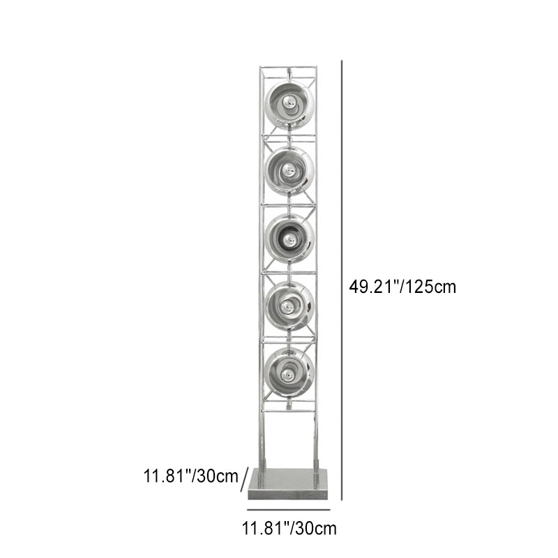Rectangular Flared Round Iron 5-Light Floor Lamp