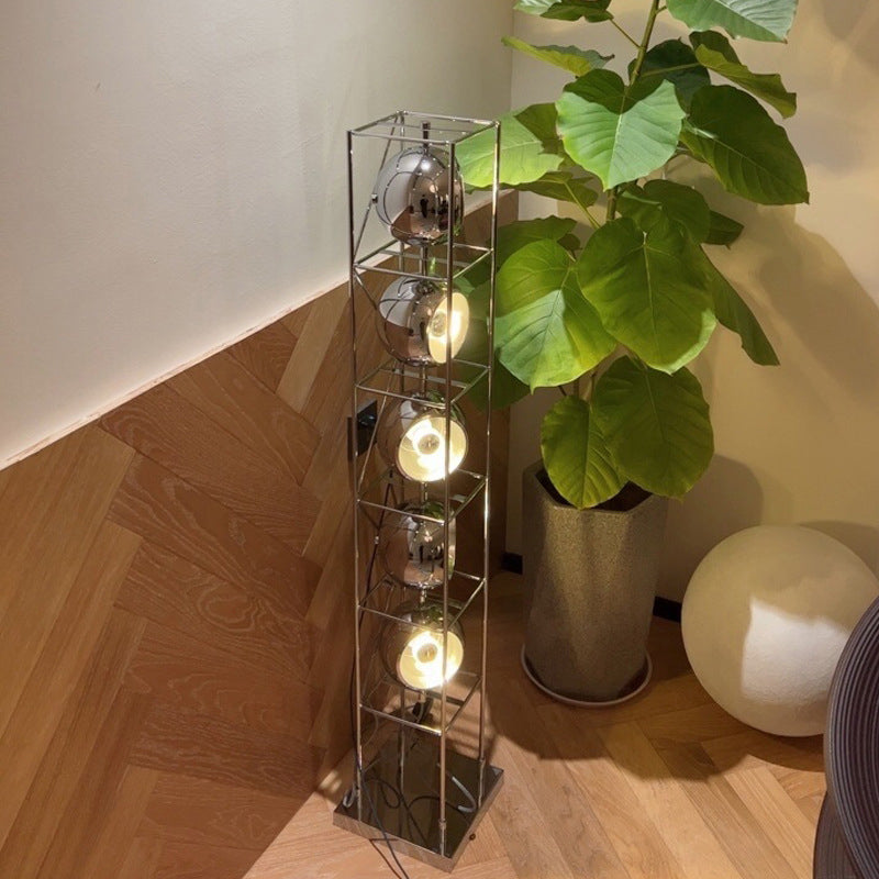 Rectangular Flared Round Iron 5-Light Floor Lamp