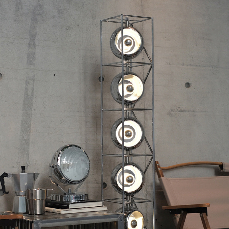 Rectangular Flared Round Iron 5-Light Floor Lamp