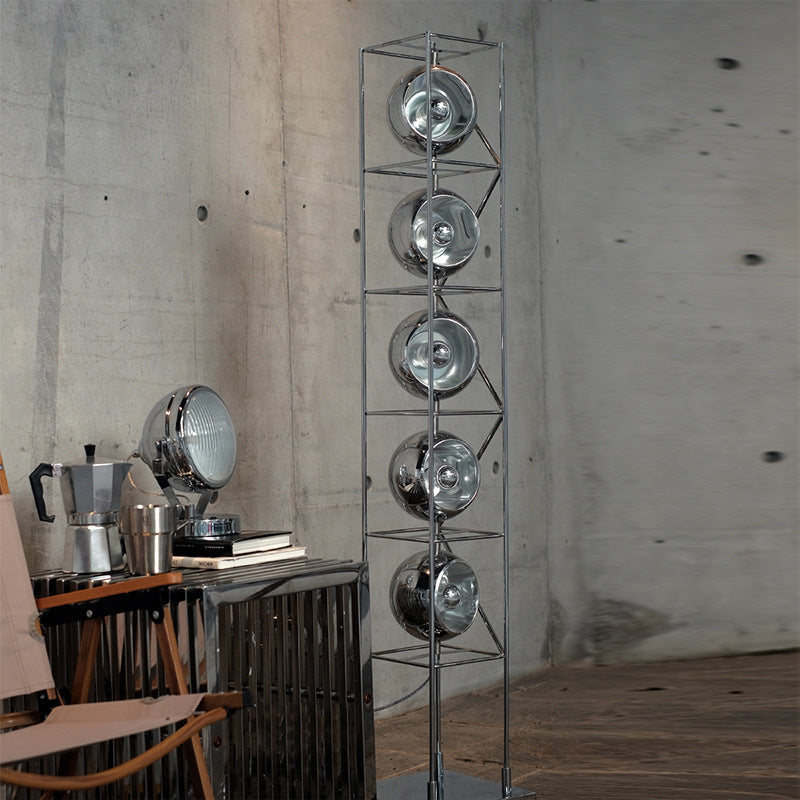 Rectangular Flared Round Iron 5-Light Floor Lamp