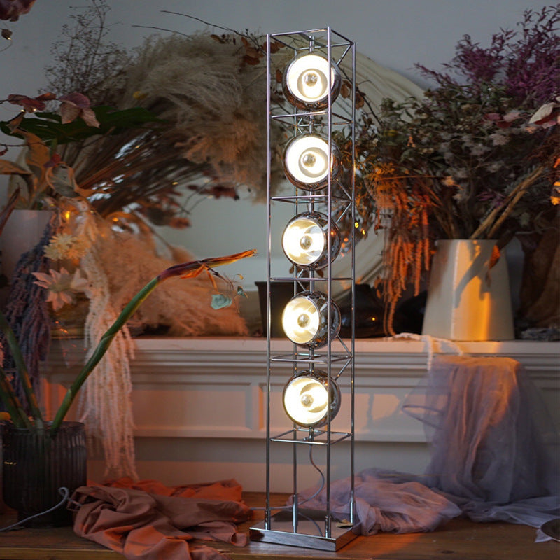 Rectangular Flared Round Iron 5-Light Floor Lamp