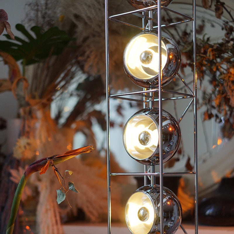 Rectangular Flared Round Iron 5-Light Floor Lamp