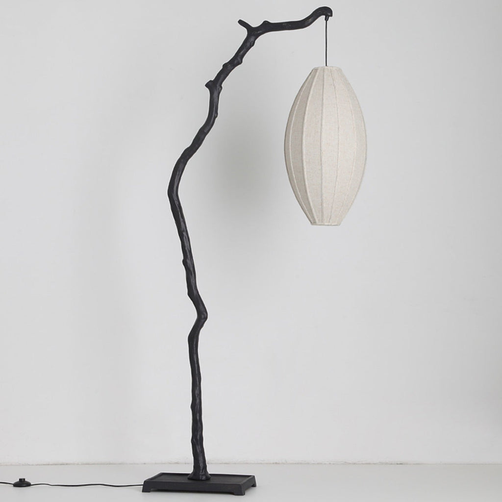 Oval Curve Fabric Resin Floor Lamp