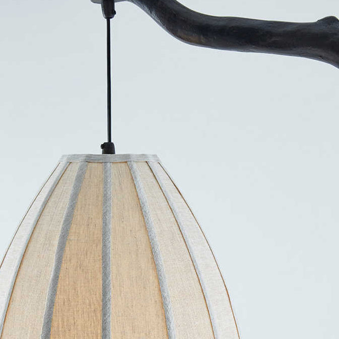 Oval Curve Fabric Resin Floor Lamp
