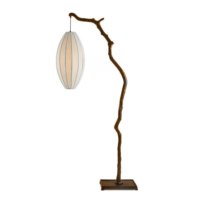 Oval Curve Fabric Resin Floor Lamp