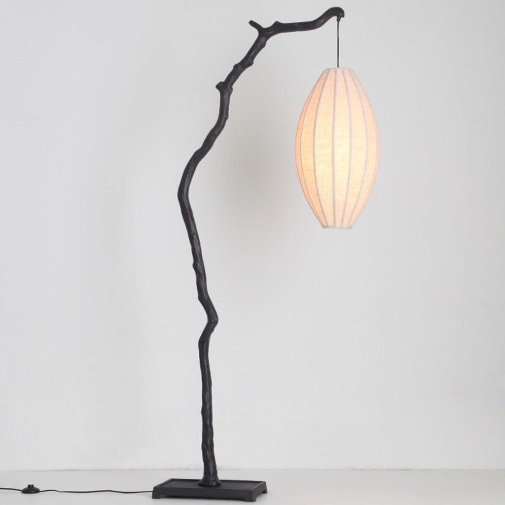 Oval Curve Fabric Resin Floor Lamp