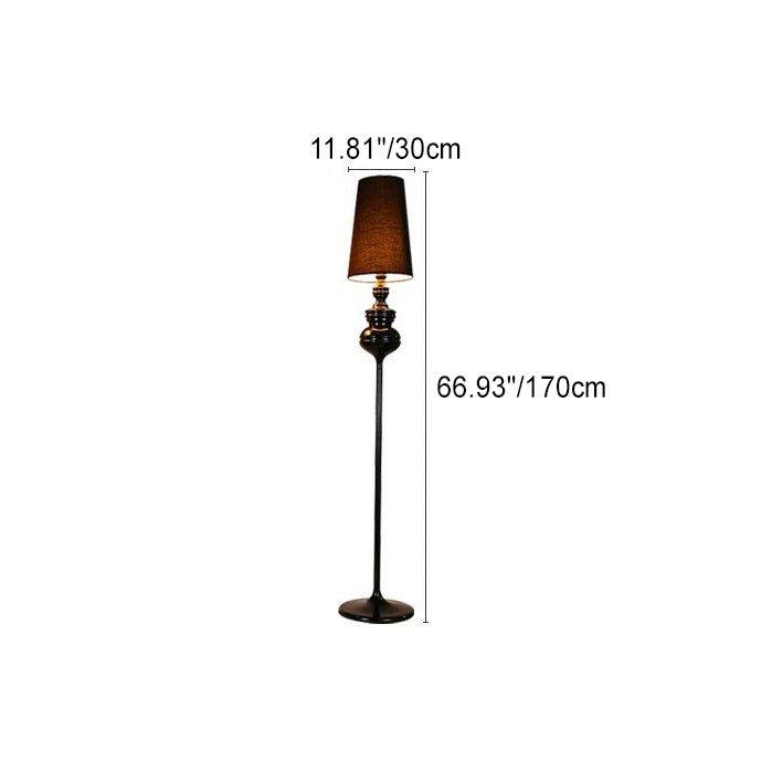 Round Gourd Fabric PVC Floor Lamp