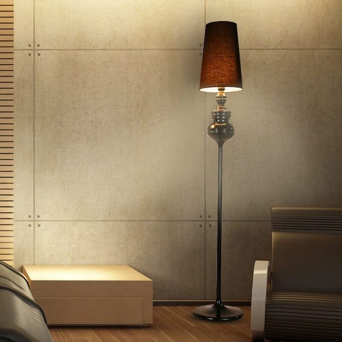 Round Gourd Fabric PVC Floor Lamp