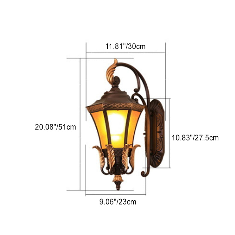 Leaf Round Curve Glass Outdoor Light
