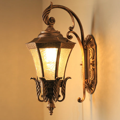 Leaf Round Curve Glass Outdoor Light