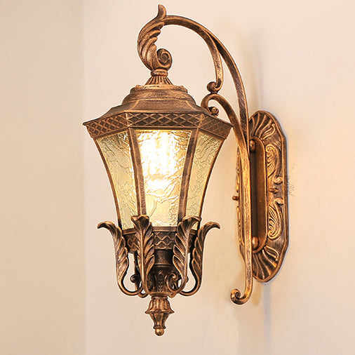 Leaf Round Curve Glass Outdoor Light
