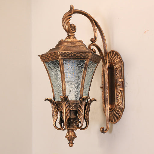 Leaf Round Curve Glass Outdoor Light