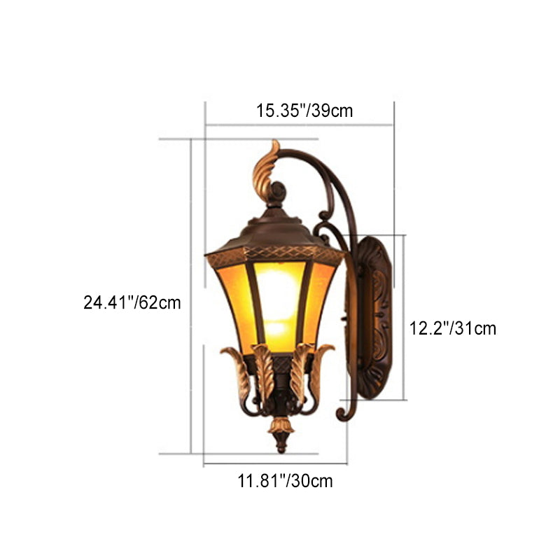 Leaf Round Curve Glass Outdoor Light