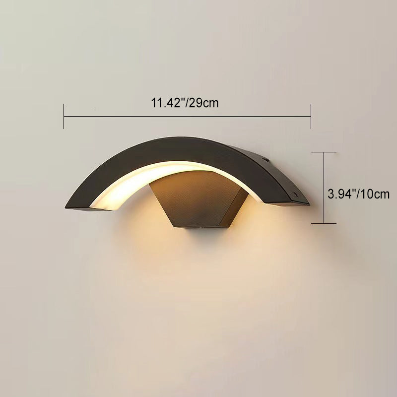 Curved Bent Aluminum Patio Outdoor Light