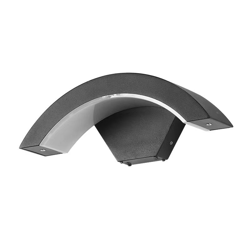 Curved Bent Aluminum Patio Outdoor Light