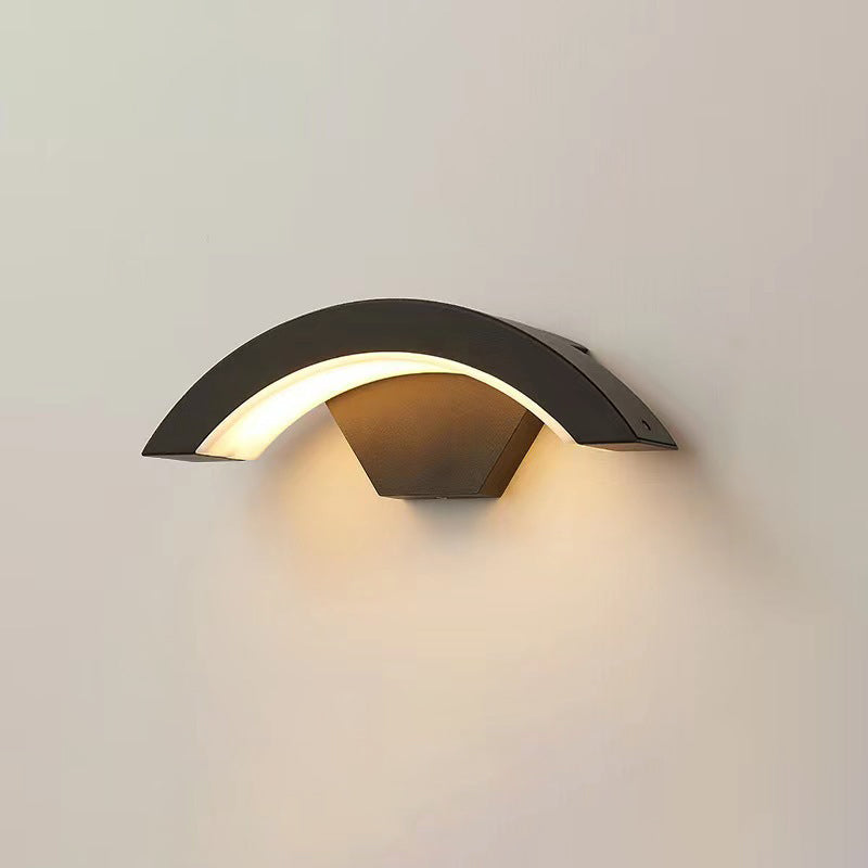 Curved Bent Aluminum Patio Outdoor Light