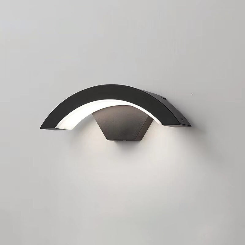 Curved Bent Aluminum Patio Outdoor Light