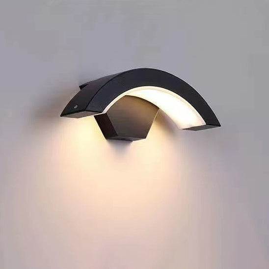 Curved Bent Aluminum Patio Outdoor Light