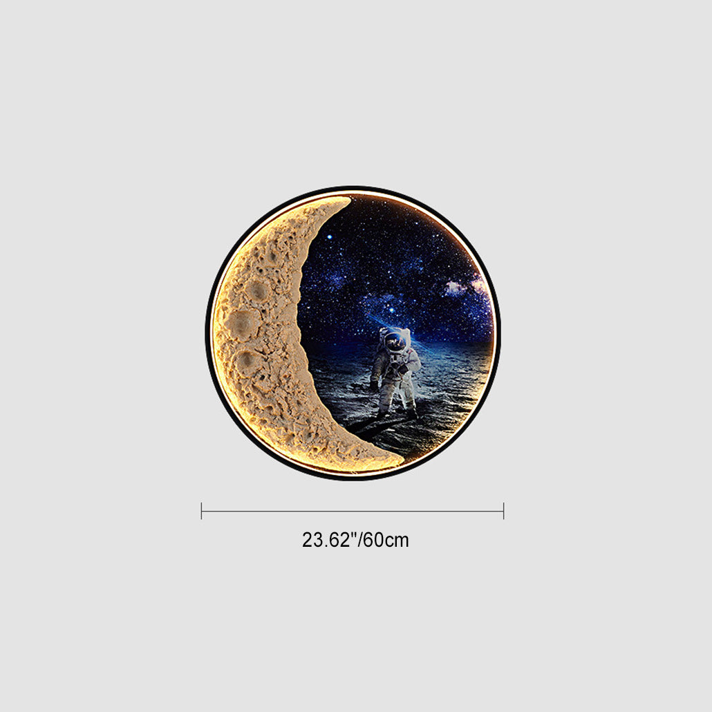 Star Astronaut Round Resin Outdoor Light