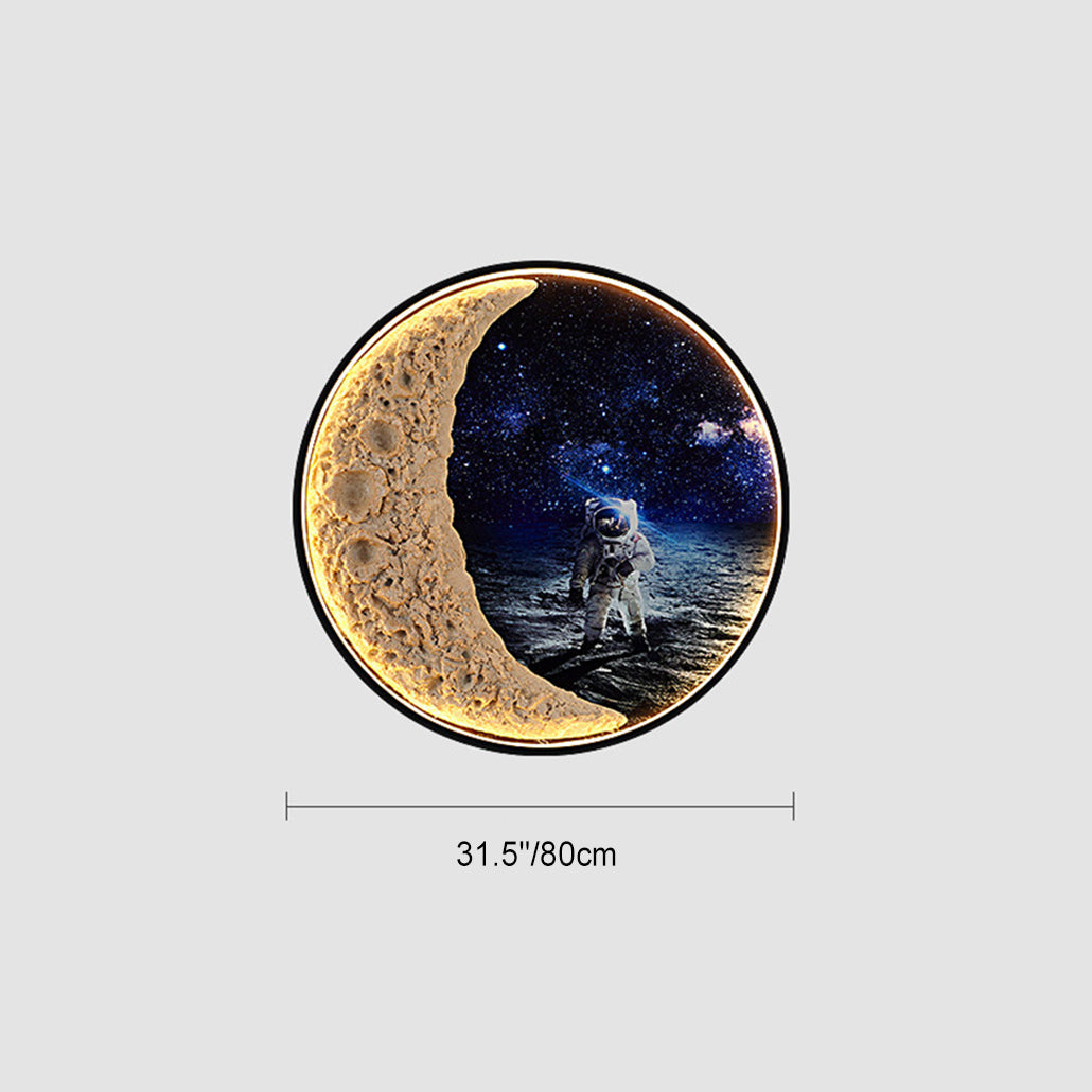 Star Astronaut Round Resin Outdoor Light