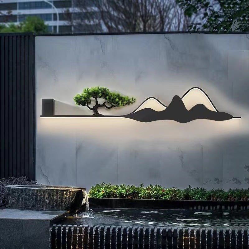 Mountain Tree Acrylic Silicone Outdoor Light