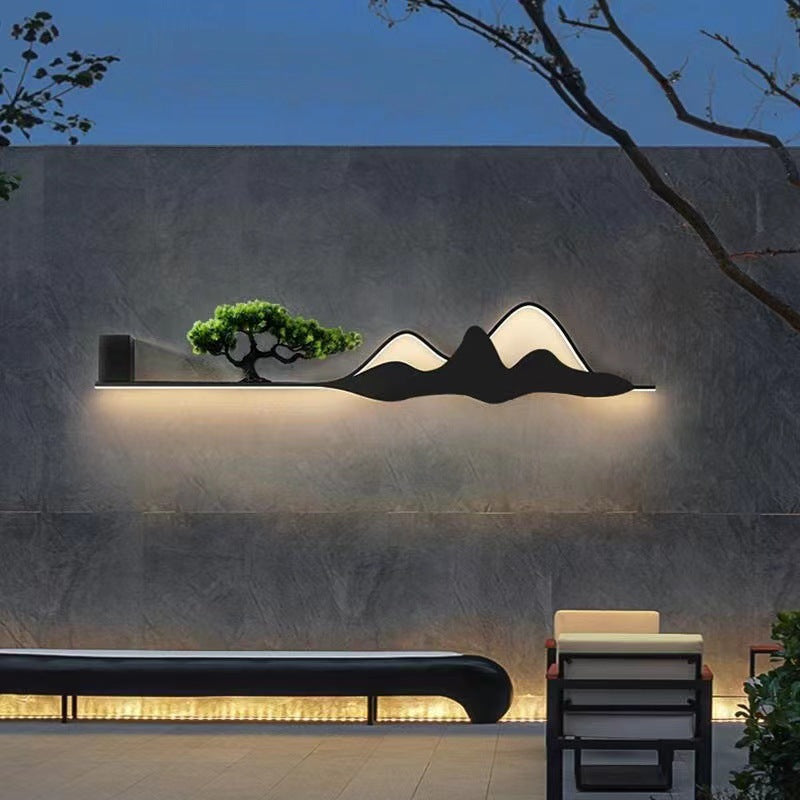 Mountain Tree Acrylic Silicone Outdoor Light