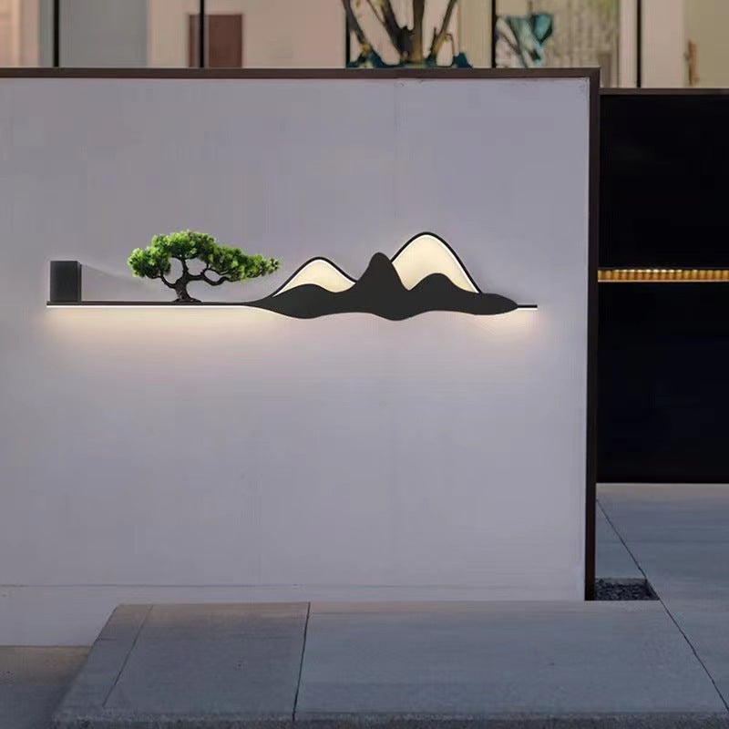 Mountain Tree Acrylic Silicone Outdoor Light