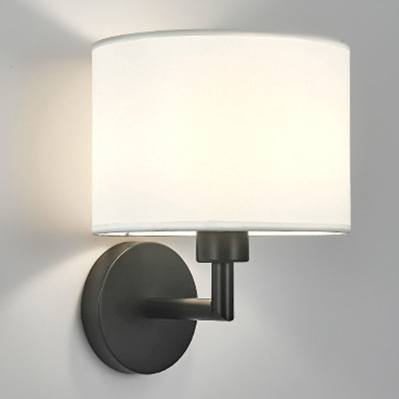 Cylinder Round Fabric Iron Wall Lamp