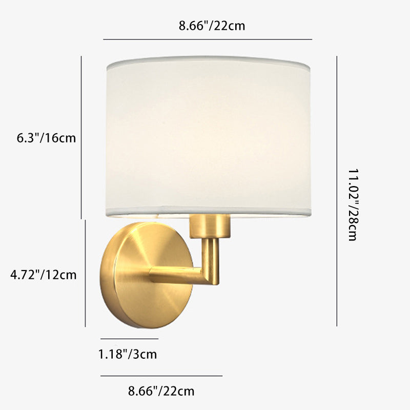 Cylinder Round Fabric Iron Wall Lamp
