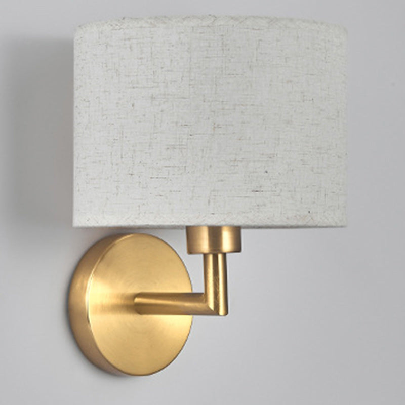 Cylinder Round Fabric Iron Wall Lamp