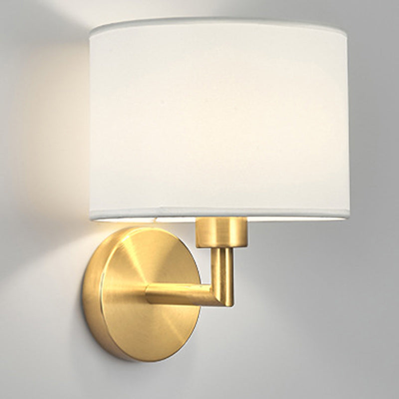 Cylinder Round Fabric Iron Wall Lamp