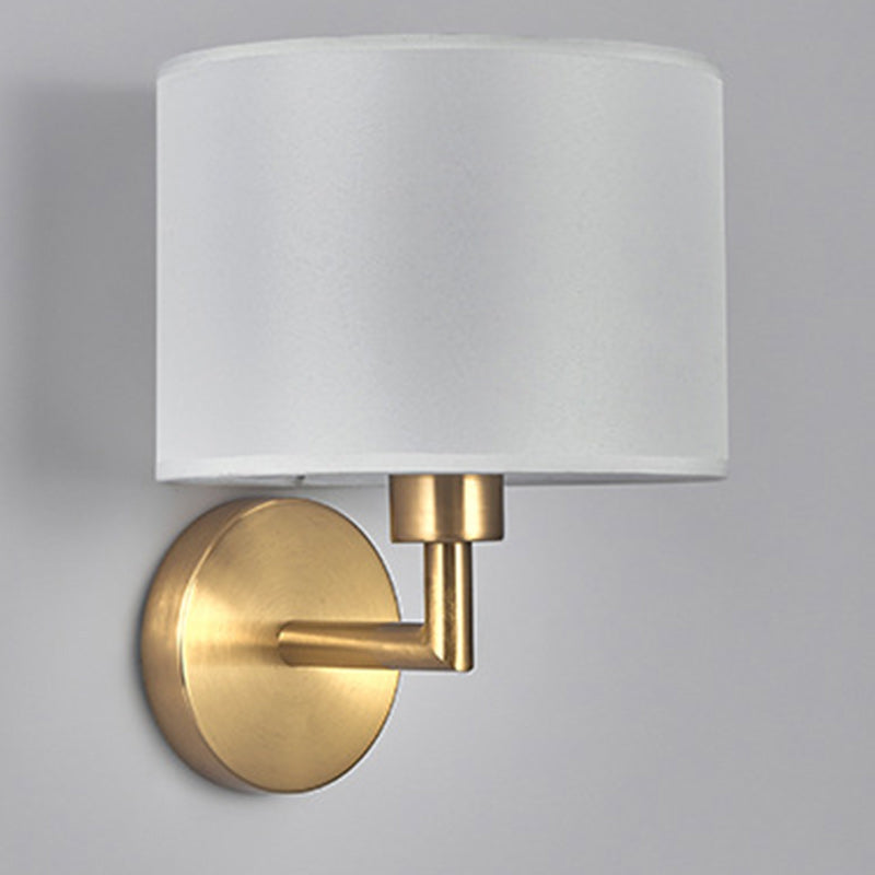 Cylinder Round Fabric Iron Wall Lamp