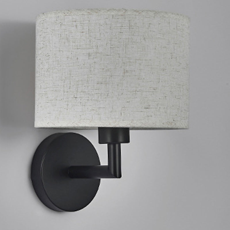 Cylinder Round Fabric Iron Wall Lamp