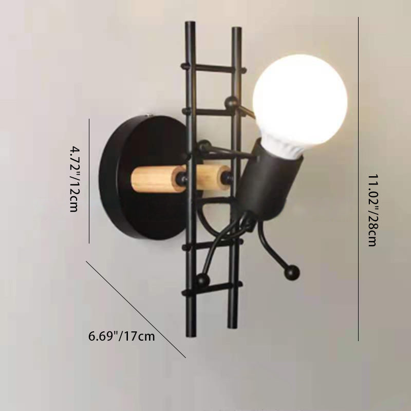 Villain Climbing Ladder Round Wall Lamp