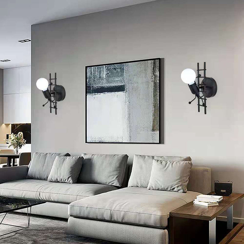 Villain Climbing Ladder Round Wall Lamp