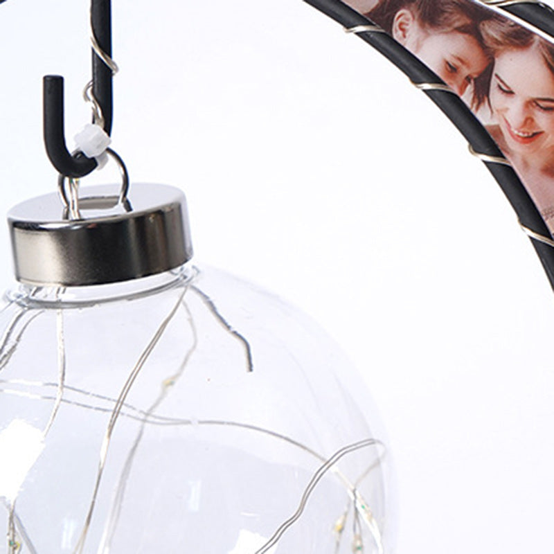 Moon Shape Pattern Glass Table Lamp
