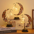 Moon Shape Pattern Glass Table Lamp