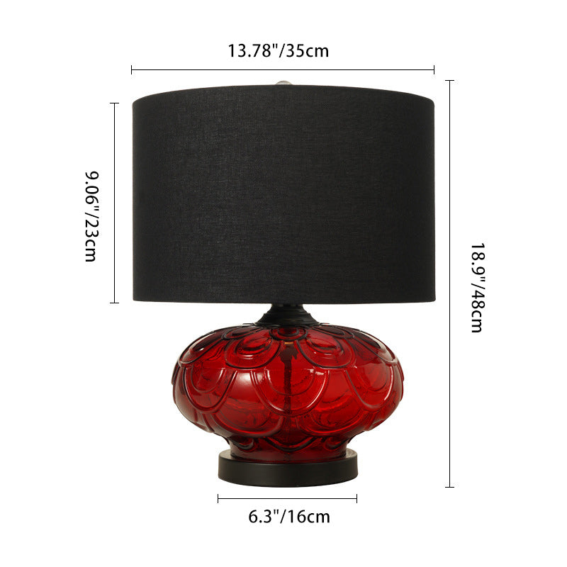 Round Rose Curve Fabric Table Lamp