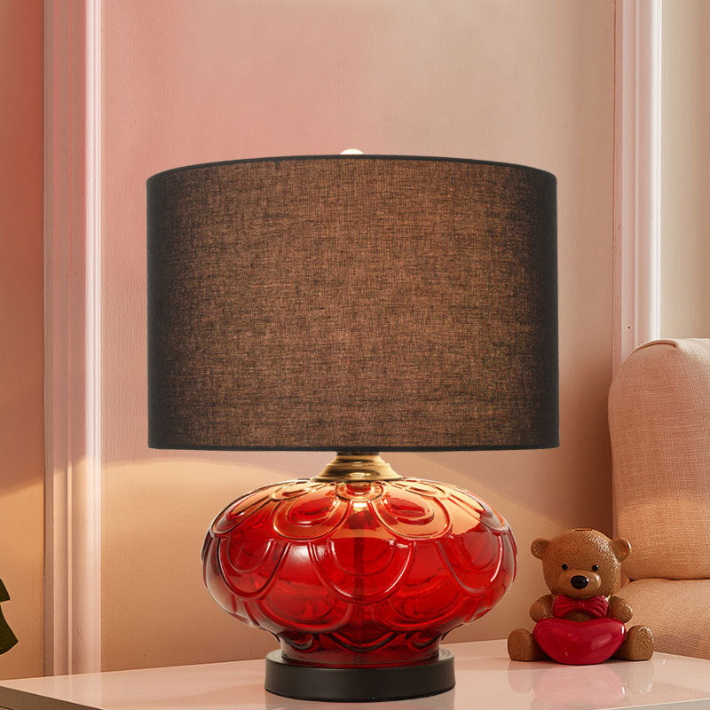 Round Rose Curve Fabric Table Lamp