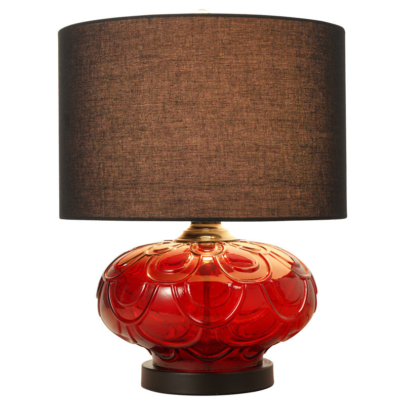 Round Rose Curve Fabric Table Lamp