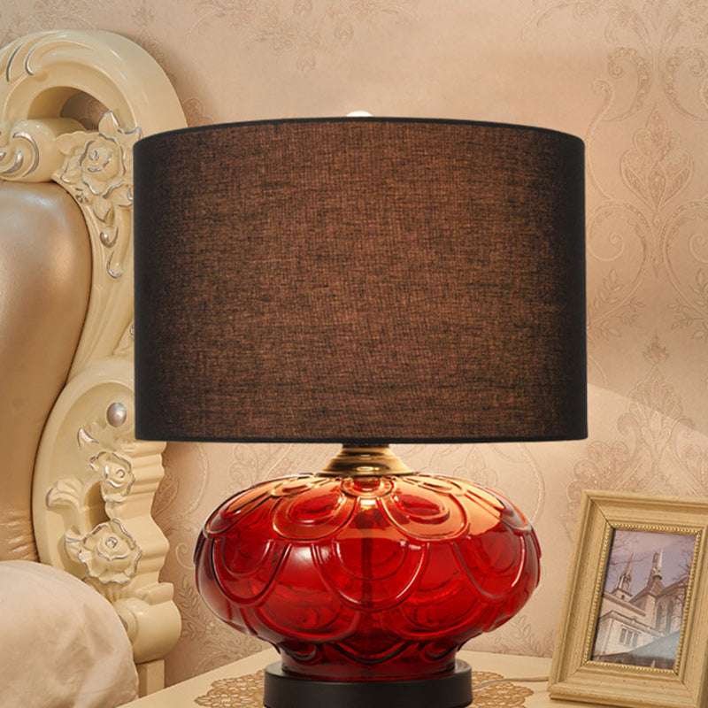 Round Rose Curve Fabric Table Lamp